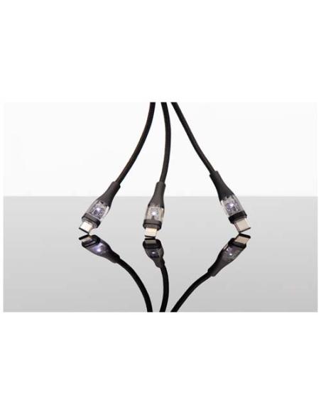 Cable de carga rápida de 60 W 5 en 1 de rPET con pantalla N09291XP1