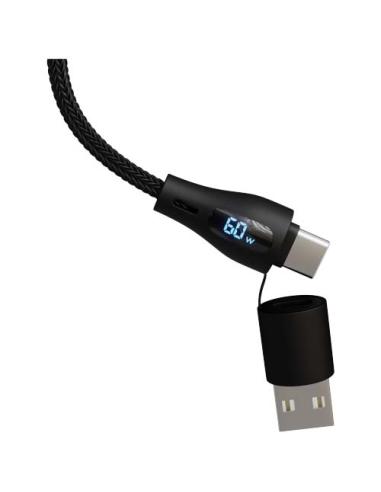Cable de carga rápida de 60 W 5 en 1 de rPET con pantalla N09291XP1