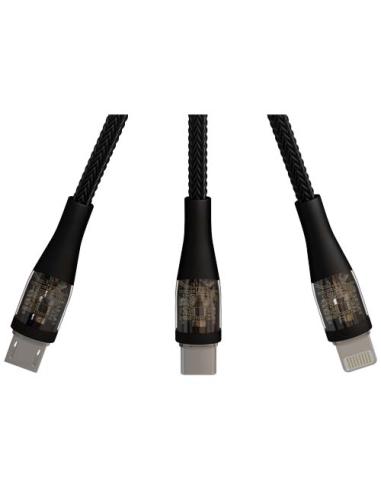 Cable de carga rápida de 60 W 5 en 1 de rPET con pantalla N09291XP1