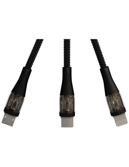 Cable de carga rápida de 60 W 5 en 1 de rPET con pantalla N09291XP1