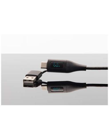 Cable de carga rápida de 60 W 5 en 1 de rPET con pantalla N09291XP1