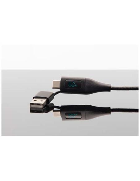 Cable de carga rápida de 60 W 5 en 1 de rPET con pantalla N09291XP1