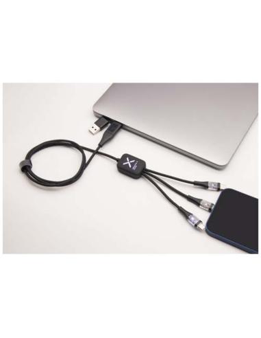 Cable de carga rápida de 60 W 5 en 1 de rPET con pantalla N09291XP1