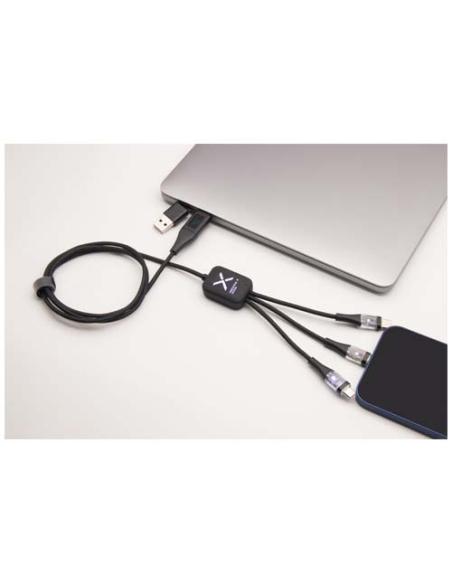 Cable de carga rápida de 60 W 5 en 1 de rPET con pantalla N09291XP1