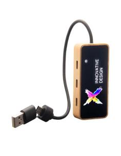 Hub USB 8 en 1 de madera con doble entrada y 6 puertos N17991XP1