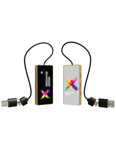 Hub USB 8 en 1 de madera con doble entrada y 6 puertos N17991XP1