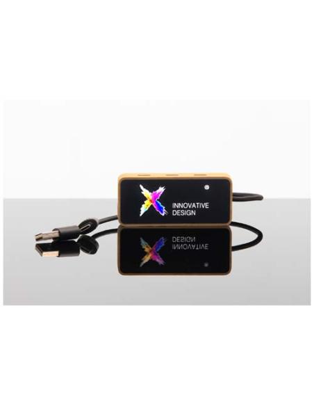 Hub USB 8 en 1 de madera con doble entrada y 6 puertos N17991XP1