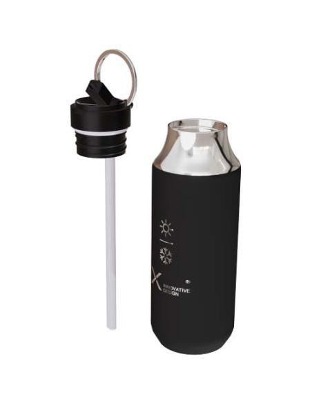 Botella de 500 ml de acero inoxidable con aislamiento y pajita N09522XP1