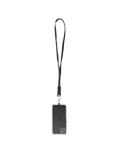 Lanyard de plástico reciclado para smartphone con sincronización de datos integrada y cable 5 en 1 de carga rápida de 65 W N0974