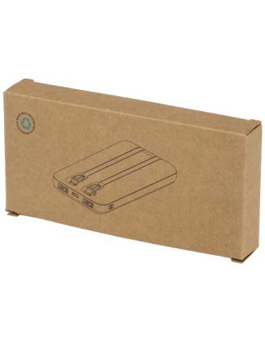 Batería externa de plástico reciclado de 10 000 mAh y 10 W con 2 cables integrados N09954421