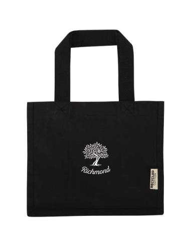 Bolsa Tote con fuelle mini de algodón reciclado GRS de 220 g/m² de 9 l N09787021