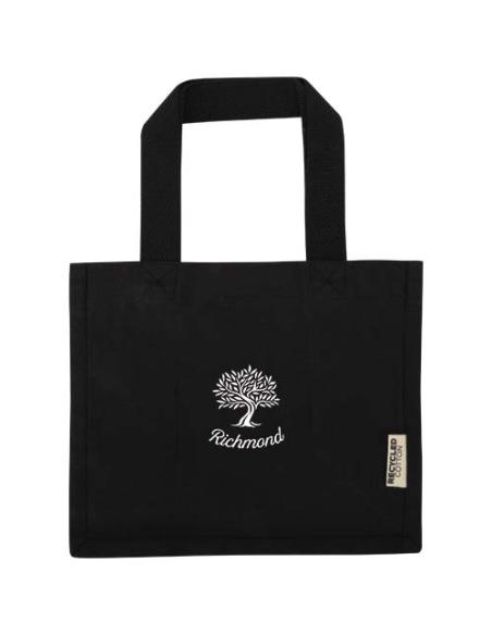 Bolsa Tote con fuelle mini de algodón reciclado GRS de 220 g/m² de 9 l N09787021