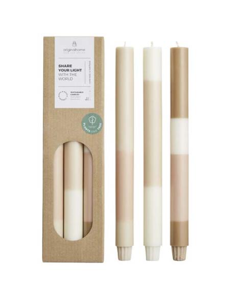 Velas de piedra caliza en capas - set de 3 N20624621