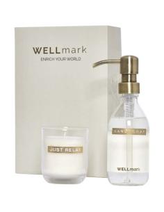 Dispensador de jabón de manos de 250 ml y juego de velas aromáticas de 150 g con fragancia de lino fresco N10604621