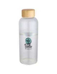 Botella de 650 ml de vidrio borosilicato de pared simple con tapa de bambú N10039001 2