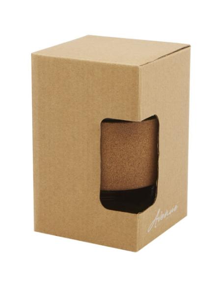 Vaso de vidrio borosilicato de 360 ml con agarre de corcho y tapa de silicona N28566001