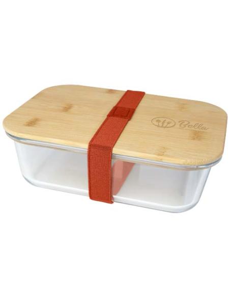 Fiambrera de 1000 ml en vidrio con tapa de bambú N23672311