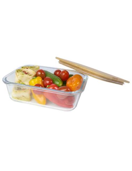 Fiambrera de 1000 ml en vidrio con tapa de bambú N26672311