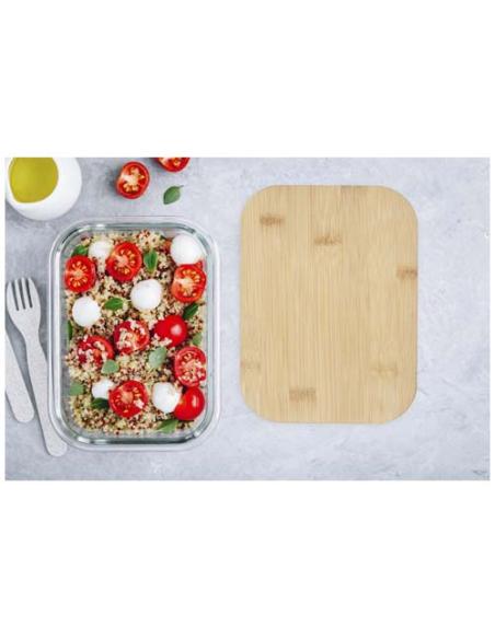 Fiambrera de 1000 ml en vidrio con tapa de bambú N26672311