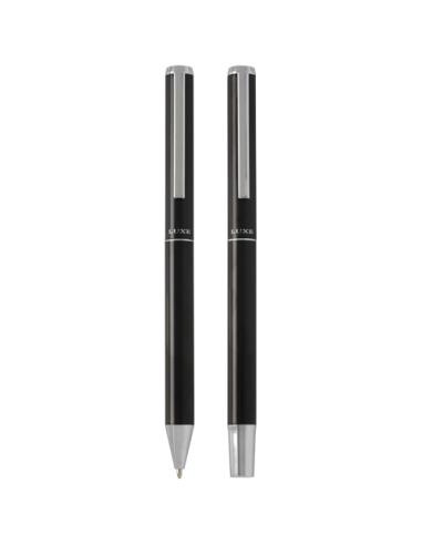 Set de regalo de bolígrafo y rollerball de aluminio reciclado (tinta negra) N09838701