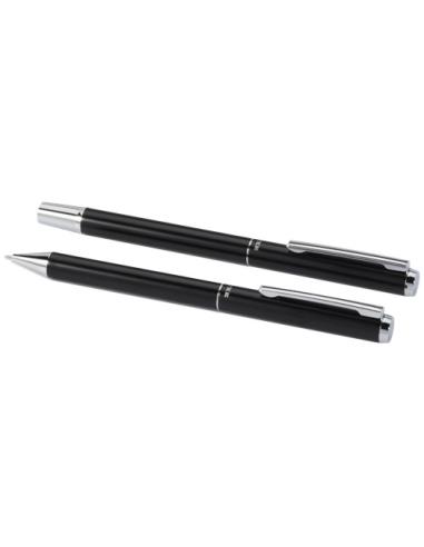 Set de regalo de bolígrafo y rollerball de aluminio reciclado (tinta negra) N09838701