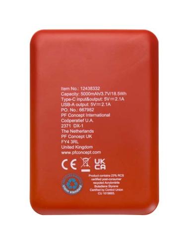 Batería externa tipo C de plástico reciclado de 5000 mAh N23383421