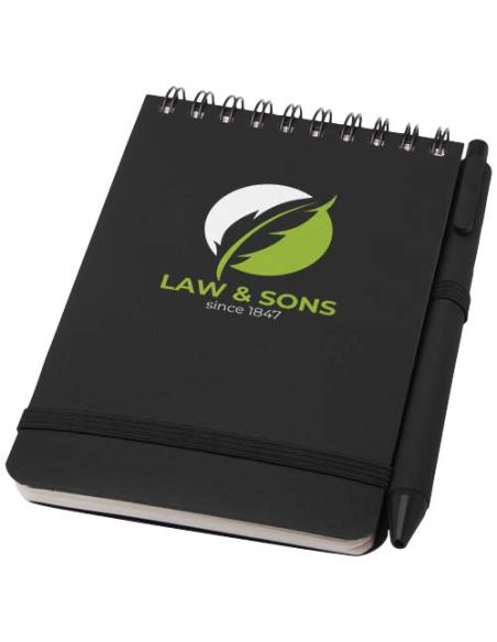 Libreta de tapa dura A6 de plástico procedente del océano con bolígrafo (tinta negra) N09209701