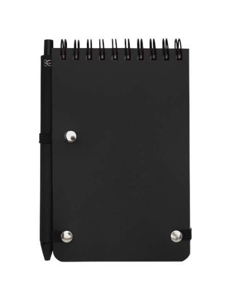Libreta de tapa dura A6 de plástico procedente del océano con bolígrafo (tinta negra) N09209701