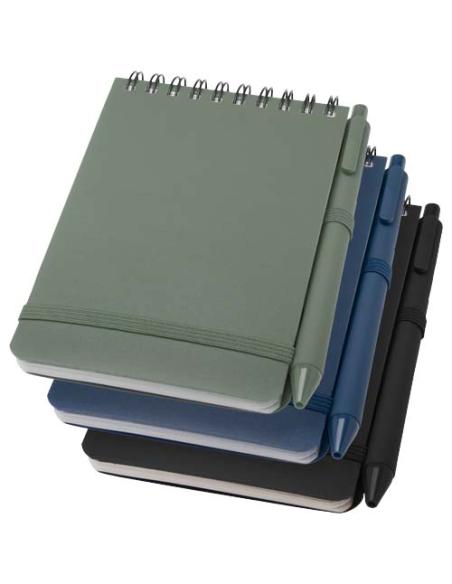 Libreta de tapa dura A6 de plástico procedente del océano con bolígrafo (tinta negra) N09209701