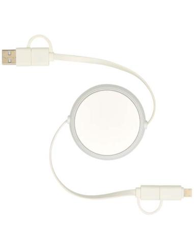 Cable retráctil 5 en 1 de 100 cm de plástico reciclado y aluminio para sincronización de datos y carga rápida de 45 W N18024421