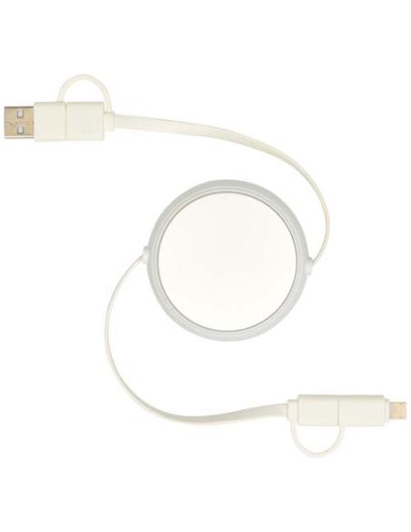 Cable retráctil 5 en 1 de 100 cm de plástico reciclado y aluminio para sincronización de datos y carga rápida de 45 W N18024421