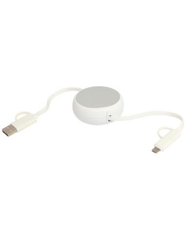 Cable retráctil 5 en 1 de 100 cm de plástico reciclado y aluminio para sincronización de datos y carga rápida de 45 W N18024421