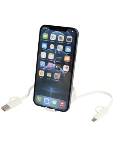 Cable retráctil 5 en 1 de 100 cm de plástico reciclado y aluminio para sincronización de datos y carga rápida de 45 W N18024421