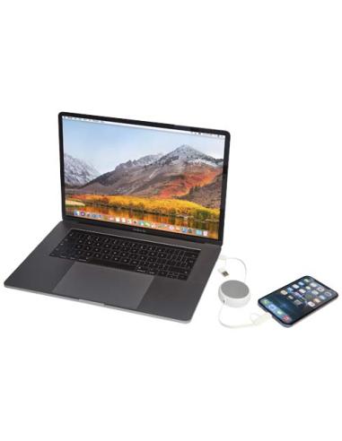 Cable retráctil 5 en 1 de 100 cm de plástico reciclado y aluminio para sincronización de datos y carga rápida de 45 W N18024421