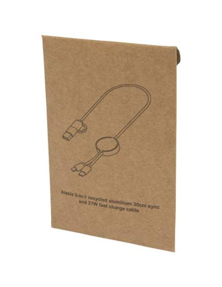 Cable 5 en 1 de aluminio y plástico reciclado de 30 cm para sincronización de datos y carga rápida de 27 W N18424421