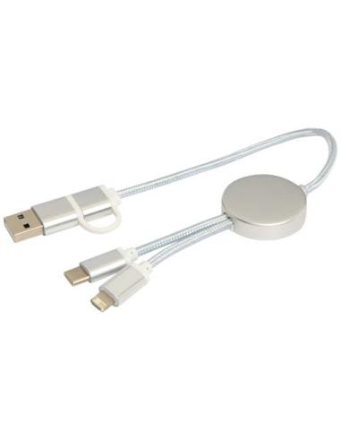 Cable 5 en 1 de aluminio y plástico reciclado de 30 cm para sincronización de datos y carga rápida de 27 W N18424421