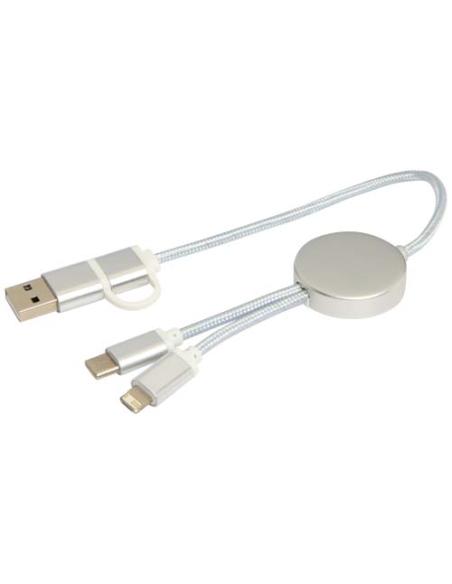 Cable 5 en 1 de aluminio y plástico reciclado de 30 cm para sincronización de datos y carga rápida de 27 W N18424421