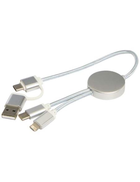 Cable 5 en 1 de aluminio y plástico reciclado de 30 cm para sincronización de datos y carga rápida de 27 W N18424421