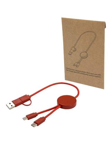 Cable 5 en 1 de plástico reciclado de 30 cm para sincronización de datos y carga rápida de 27 W N23724421