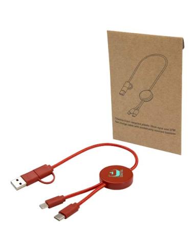 Cable 5 en 1 de plástico reciclado de 30 cm para sincronización de datos y carga rápida de 27 W N23724421