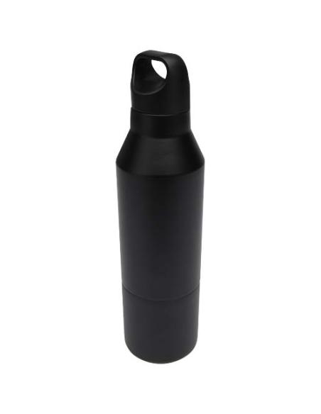 Botella isotérmica de acero inoxidable reciclado de 600 ml con certificado RCS y vaso de 300 ml N09048001