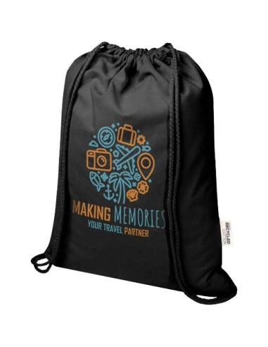 Bolsa de 5 L con cordón de algodón reciclado de 140 g/m² con certificado GRS N09167021