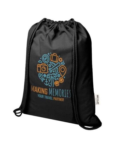 Bolsa de 5 L con cordón de algodón reciclado de 140 g/m² con certificado GRS N09167021