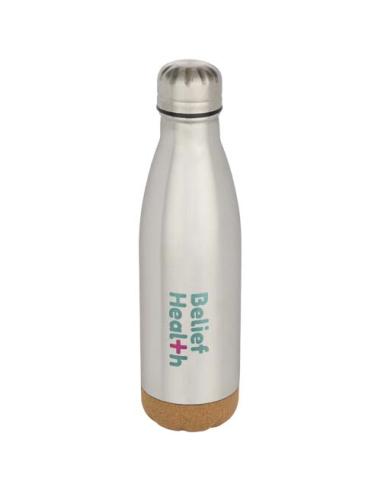 Botella de 500 ml de acero inoxidable con aislamiento y doble pared con detalles de corcho N18298001