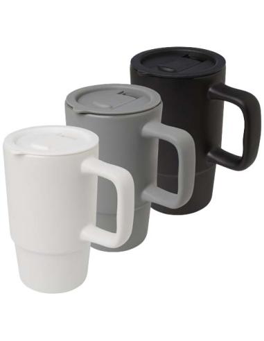 Taza de cerámica con tapa de plástico de 450 ml N10698001