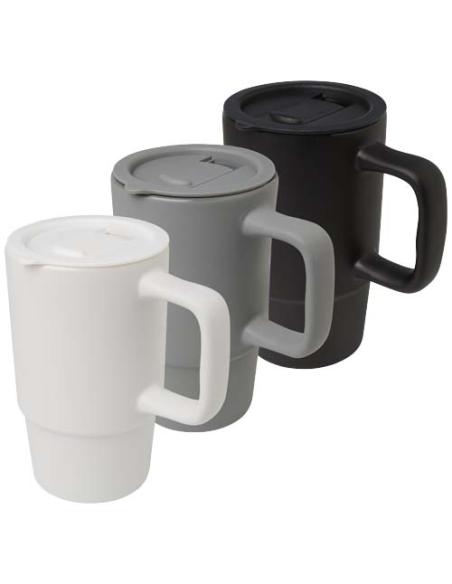 Taza de cerámica con tapa de plástico de 450 ml N10698001