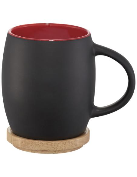 Taza de cerámica de 400 ml con base de madera N20664001