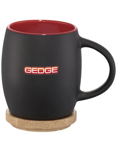 Taza de cerámica de 400 ml con base de madera N20664001