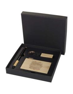 Set de regalo de bolígrafo, llavero y tarjetero RFID de aluminio reciclado RCS N60733601 2