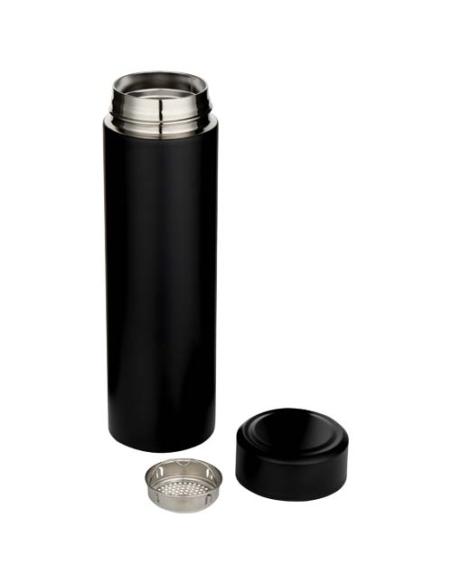 Termo de acero inoxidable de doble pared de 450 ml con colador de té N09628001